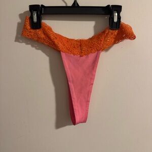 Naked Wolfe Pink and Orange Lace Brief